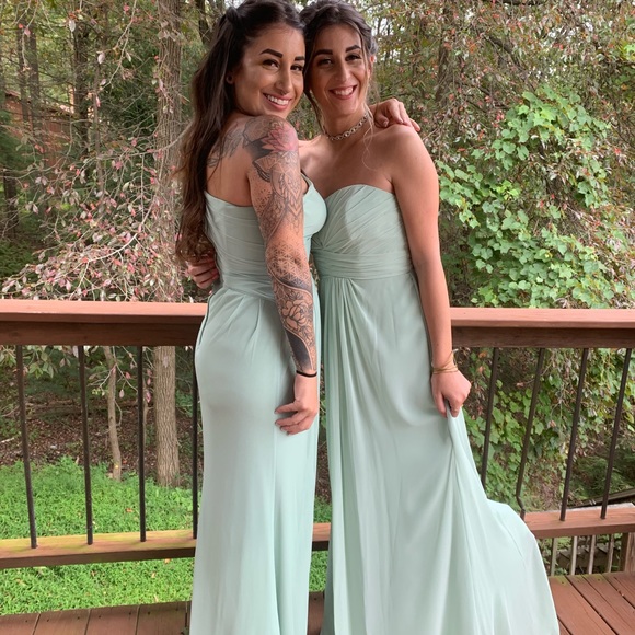 One Shoulder Mesh Dress with Lace - Picture 3 of 6